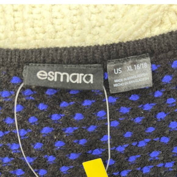 NWT ESMARA | Blue & Black Knit Open-Front Cardigan | Women's - Picture 9 of 12